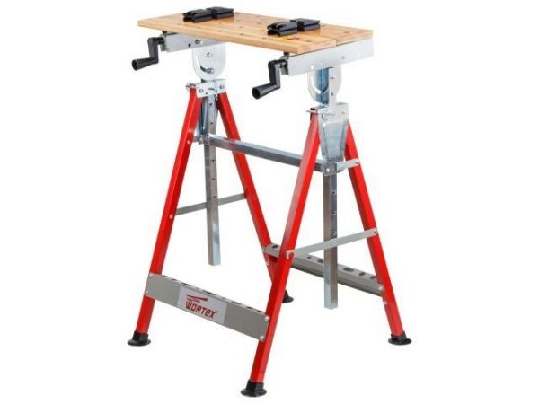 Верстак складной WORTEX WB 6012 БАМБУК, 605X540X(860-1140) мм, регулировка столешницы(нагрузка до 100 кг, масса 7,5 кг)