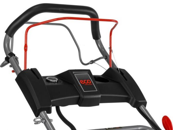 Газонокосилка бензиновая ECO LG-645 E самоходная(4 л.с., шир. 46 см, самоходная, электростарт, мульчир., стальн. корпус, травосборник 60 л)