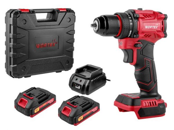 Дрель-шуруповерт WORTEX LX BD 1815-1 Li  ALL1 XLT 18В, 45 Нм, 2*1.5 Ач, патрон 10 мм, бесщёт. (18 В, БЕСЩЁТ.ДВИГ., с 2x1.5 Ач акб)