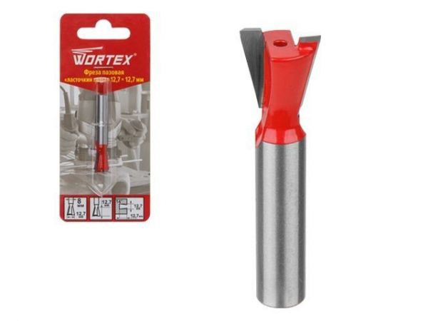 Фреза пазовая  'ласточкин хвост' 12,7х12,7 мм WORTEX