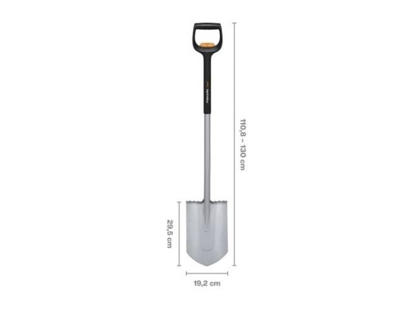 Лопата штыковая телескопическая закругленная Xact FISKARS(длина:1108-1300мм, ширина:192мм)