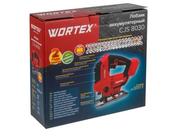 Лобзик WORTEX CJS 8030 в кор. ALL1 XLT SOLO 18 В, 500-3000 об/мин, 85 мм