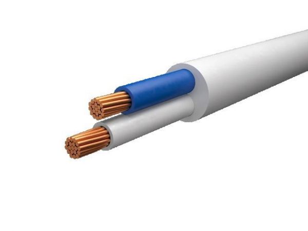 Провод ПВСм 2х1.0 (бухта 100м) Б БелРоскабель(белый; ГОСТ 7399-97)