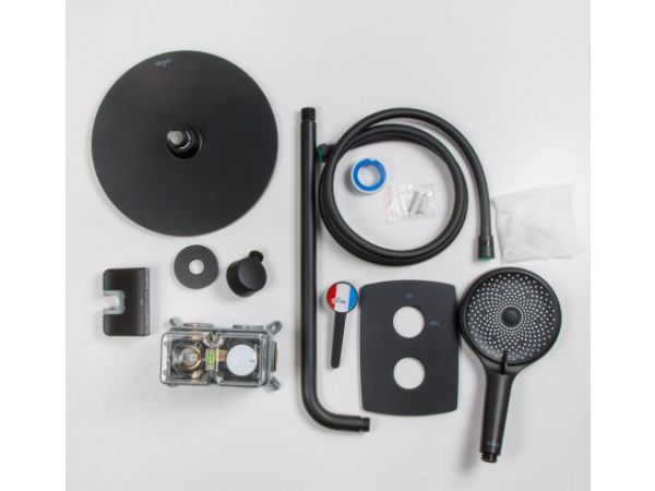 Душевая система (Lt) D35, серия Lotus черный, a-five(Встраиваемый, Излива нет, 1000 - 1200 мм.)