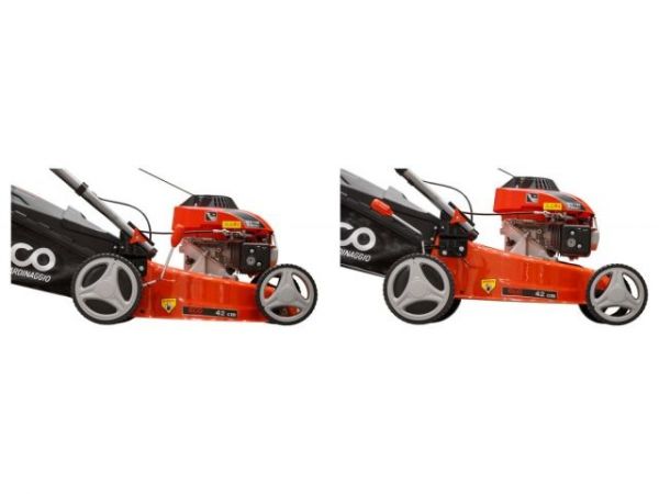 Газонокосилка бензиновая ECO LG-434 самоходная(3.5 л.с., шир. 42 см, самоходная, мульчир., стальн. корпус, травосборник 45 л)