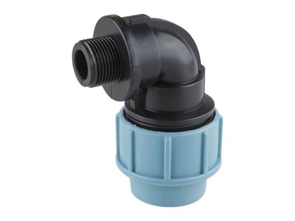 Колено ПЭ 40 х 1' нар., AV Engineering(Полипропилен, макс.  16 бар, макс.  40 °С)