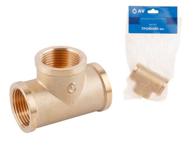 Тройник ред. 3/4' вн. х 1/2' вн. х 3/4' вн., AV Engineering (инд. упак.)