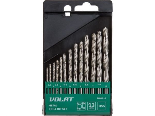 Набор сверл по мет. 13шт 2-8мм HSS ВОЛАТ