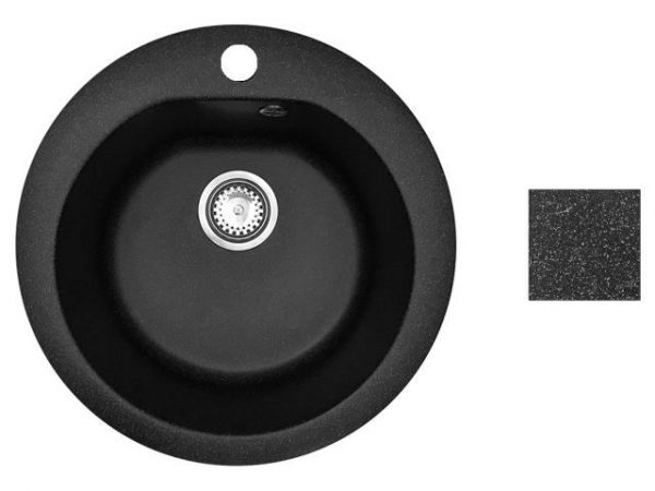 Мойка кухонная из искусственного камня GOLD черный 505х505 мм, AV Engineering