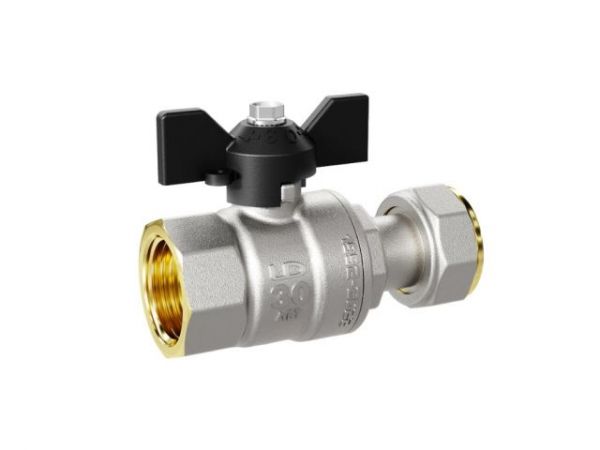 Кран шаровый с накидной гайкой 3/4' вн.-вн. бабочка, LD