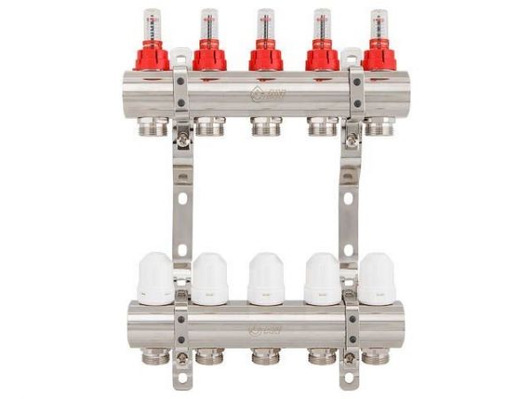 Коллекторная группа AVE777, 5 вых., AV Engineering(Для теплого пола и водоснабжения)