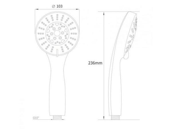 Душевая лейка, 5-функц. AVSSS-023 AV Engineering