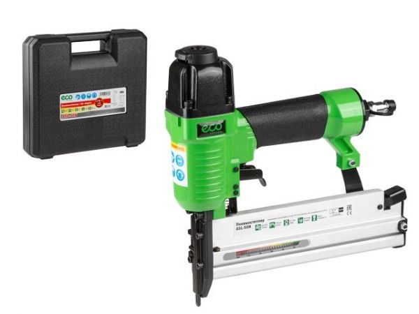 Пневмостеплер ECO ASL-50N(гвозди/скобы 18GA; 4-7 бар; 0.8 л/удар; гвоздь 50 мм макс; скоба 40 мм макс; магазин 100 шт)