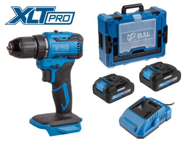Дрель-шуруповерт BULL SR 1804 Xcase XLTpro БЕСЩЕТ., Импульс., 18 В, 45 Н*м, 2х2 А*ч, з/у 2 А(шурупы до 10 мм)