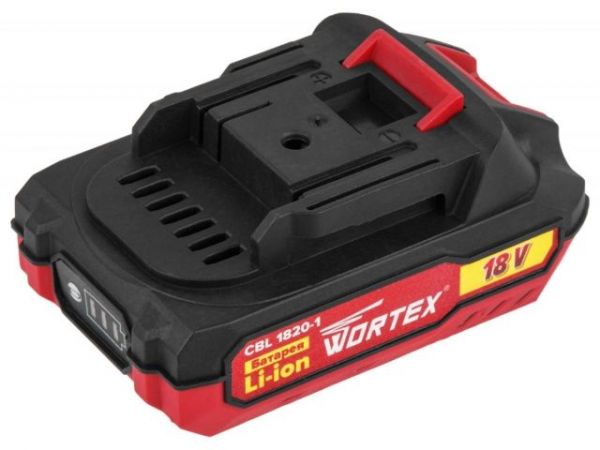 Аккумулятор WORTEX CBL 1820-1 18.0 В, 2.0 А*ч, Li-Ion ALL1 XLT(18.0 В, 2.0 А*ч, индикатор заряда, обрезиненный корпус)