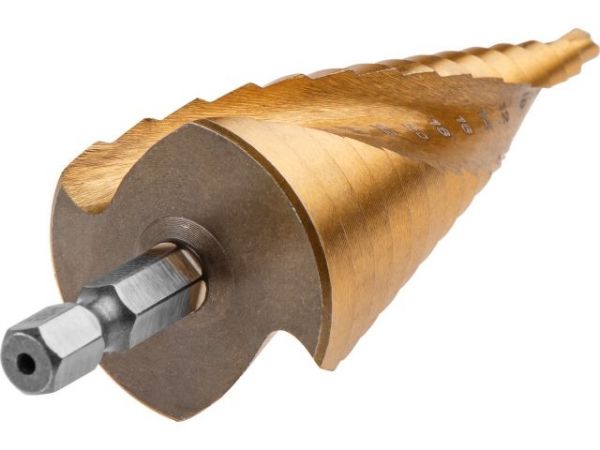 Сверло по металлу ступенчатое 4-32 мм HSS TIN GEPARD(спиральный профиль)