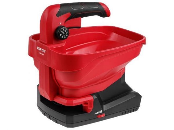 Разбрасыватель WORTEX CSP 7205 в кор. Встр. акб 7,2 В, 2 А/ч, конт. 3 л., шир. 5 м. (Регулировка ширины, скорости, объёма.)