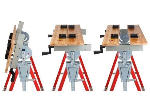 Верстак складной WORTEX WB 6012 БАМБУК, 605X540X(860-1140) мм, регулировка столешницы(нагрузка до 100 кг, масса 7,5 кг)