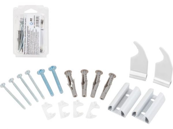 Кронштейн настенный для радиатора регулируемый, (2 шт. инд. упак.), AV Engineering