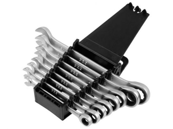 Набор ключей комбинир. 8-19мм 8шт трещоточных PRO STARTUL (PRO-7108)(сатинированное покрытие, 72 зуба)