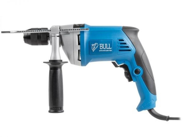 Дрель ударная BULL DR 1308 KL в кор. 850 Вт, БЗП металл 13 мм, 1 скорость, 0-2800 об/мин(0-44800 уд/мин)