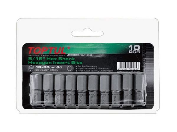 Насадка шестигранник 3мм 5/16' 10шт блистер TOPTUL