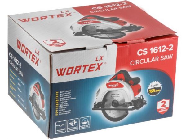 Циркулярная пила WORTEX LX CS 1612-2 в кор. 1200 Вт, 160х20х24Т(Пропил в дереве (90°/45°)  53/34 мм)