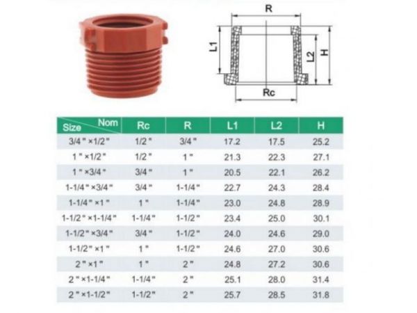 Футорка ПП 1' нар. х 1/2' вн. кор., AV Engineering(для 5 к.с.)