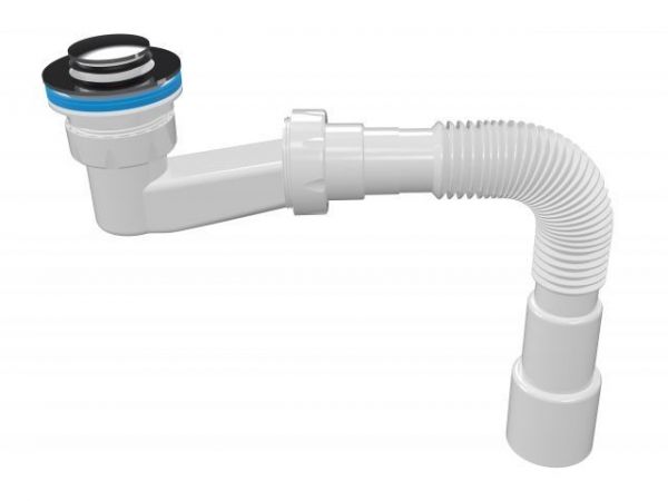 Сифон для душевого поддона с механизмом click-clack,с гибкой трубой 1 1/2' - 40/50мм, AV Engineering