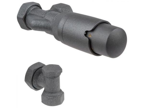 Комплект кранов осевой 1/2' для радиатора Серый, AV Engineering (инд. упак.)(M30x1.5)