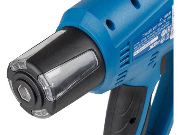 Заклепочный пистолет BULL CRG 1018 в чем. XLTpro, БЕСЩЕТ., 25 мм, 10000 Н, 1х4 А*ч(2.4, 3.2, 4.0, 4.8 мм, вытяжные, подсветка)