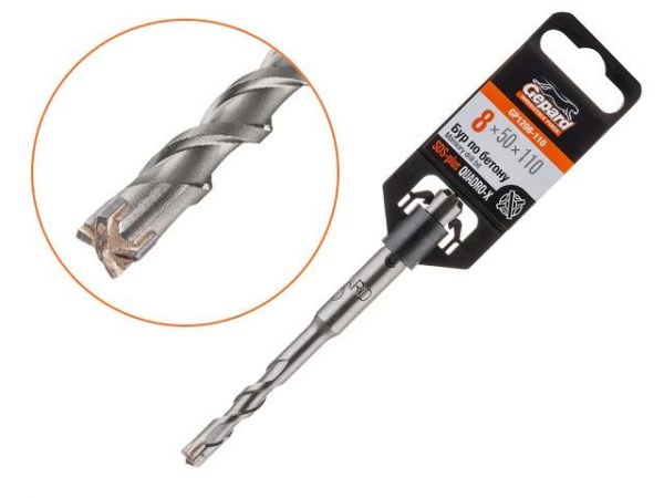 8х50х110 мм бур (сверло) SDS-plus QUADRO-X GEPARD(бур по бетону, крестовая пластина)