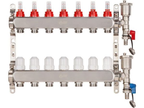 Коллекторная группа AVE136, 7 вых., AV Engineering(Для теплого пола и водоснабжения)