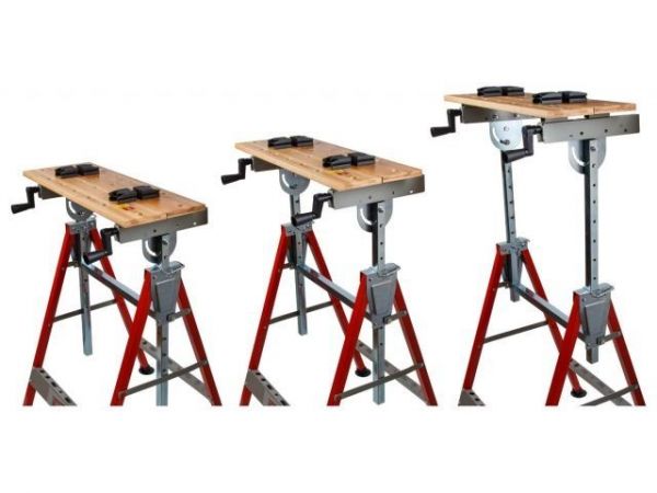 Верстак складной WORTEX WB 6012 БАМБУК, 605X540X(860-1140) мм, регулировка столешницы(нагрузка до 100 кг, масса 7,5 кг)