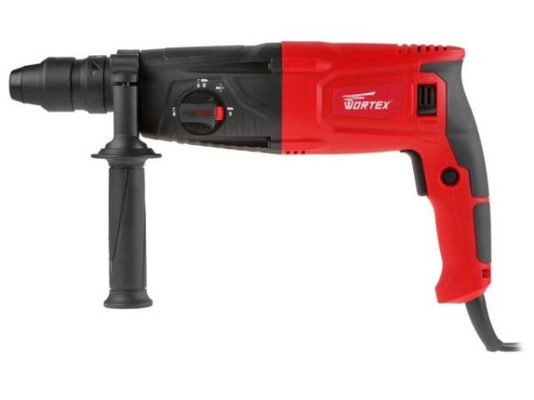 Перфоратор WORTEX RH 2629 в чем. + (2 зубила, 3 сверла) 800 Вт, 3.0 Дж, 26 мм, 4 режима, SDS-plus, Б(вес 3.1 кг)