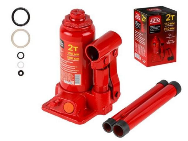 Домкрат гидравлический 2т бутылочный 150-280мм STARTUL AUTO (ST8018-02)(h min 150мм, h max 280мм)