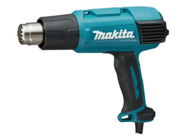 Термовоздуходувка MAKITA HG 6031 VK в чем. + набор сопл(1800 Вт, 2 скор., 50-600 °С, ступенч. рег.)