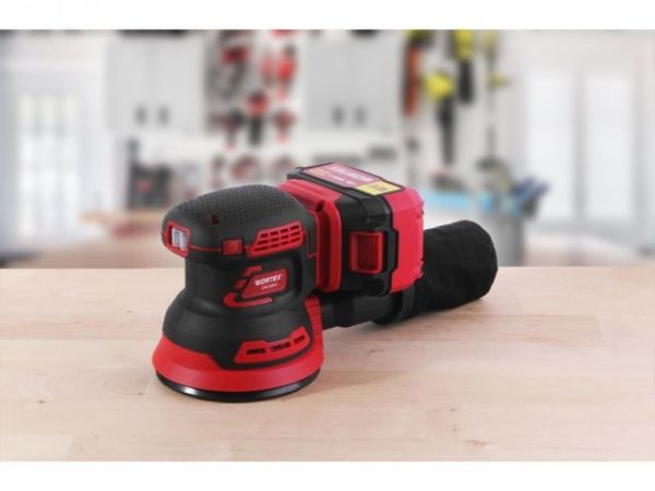 Эксцентриковая шлифмашина WORTEX COS 1218 E в кор. ALL1 XLT SOLO в кор. БЕСЩЁТ., 18В, 125 мм,(Регул. об., Амплитуда колебаний: 3,6 мм)