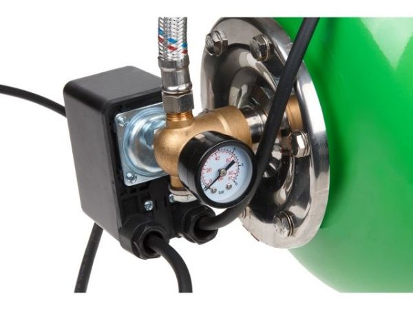 Станция водоснабжения автоматическая ECO GFI-1203(1200 Вт, 3600 л/ч, 48 м, 4,8 бар макс, корпус бака сталь, корпус насоса нерж. сталь,, бак 24л.)