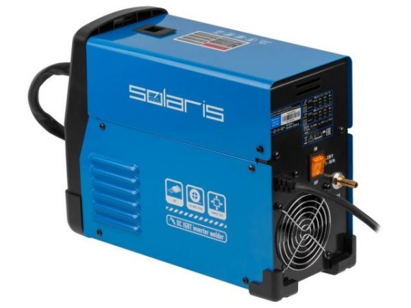 Полуавтомат сварочный Solaris MIG-200EM(220В; MIG/FLUX/MMA; встр. горелка 2 м; смена полярности; катушка 1 кг)