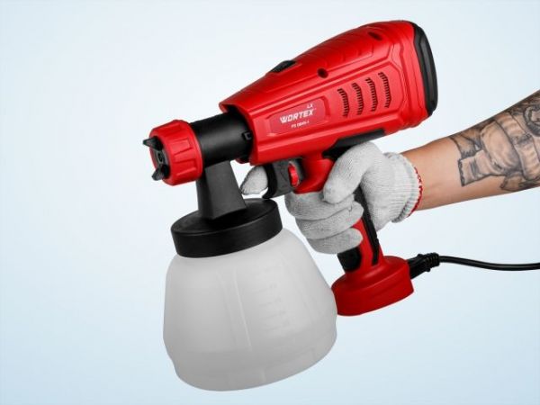 Краскораспылитель электрический WORTEX LX PS 0845-1 в кор. 550 Вт, 800 мл/мин, 1.3 л бак(2.6 мм сопло, 50 DIN)
