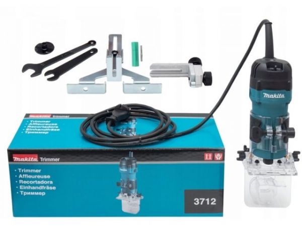Фрезер кромочный MAKITA 3712 в кор. (530 Вт, цанга 6 мм, 32000 об/мин)