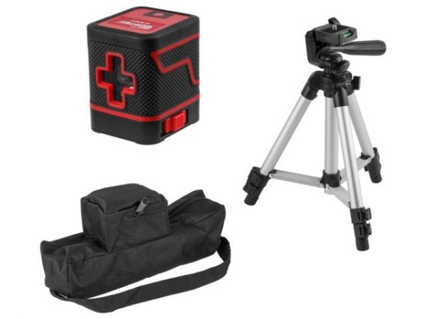 Нивелир лазерный Wortex LL 0210 X со штативом в кор. 2х110°, до 15 м, +/- 0.3 мм/м, зеленый(резьба 1/4', штатив 65 см в комплекте)