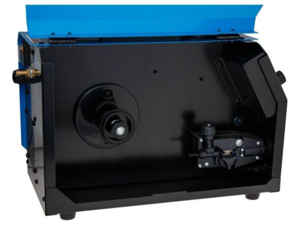 Полуавтомат сварочный Solaris MIG-201(230В; MIG/SPOT/FLUX/MMA/TIG; встроенная горелка 2 м; смена полярности; 2T/4T; рег.индуктивн.)