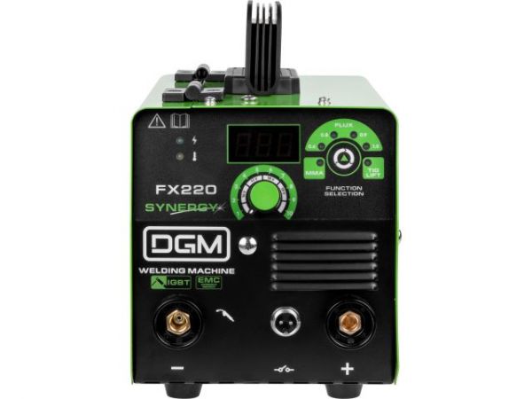 Полуавтомат сварочный DGM FX220(230В; 20-180 А; 65 В; FLUX/MMA/TIG LIFT; байонетный разъем; без газа)