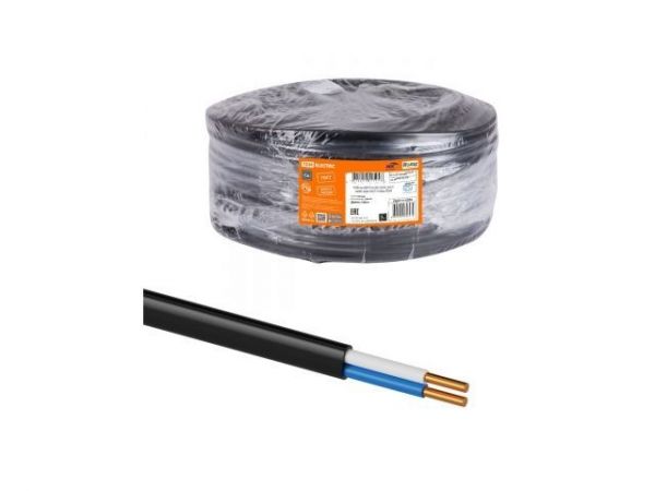 Кабель ВВГ-П нг(А)-LSLTx 2х2,5 ок(N)-0,66 ГОСТ (100м) TDM(черный)