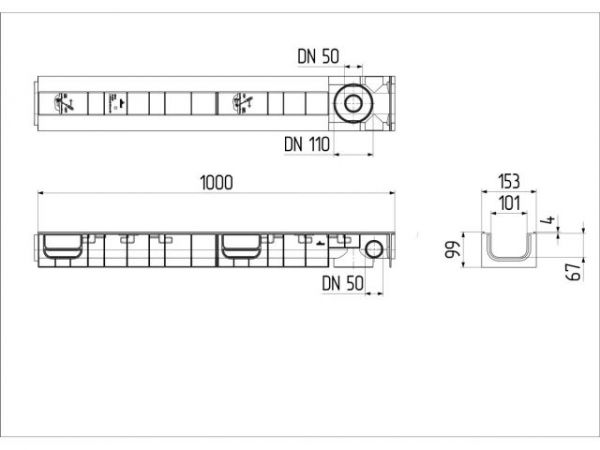 Лоток STANDART 100.95 h99 пластиковый, Ecoteck, РБ