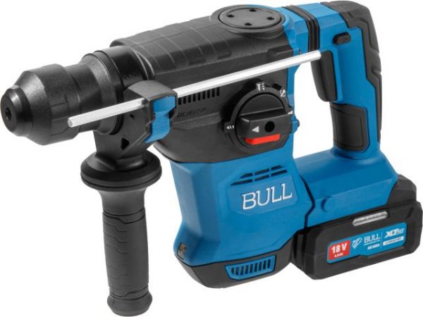 Перфоратор BULL CBH 1826 Xcase, XLTpro, БЕСЩЕТ., 18 В, 2.6 Дж, 26 мм, 1x4 А*ч, з/у(3 режима + Vario-lock, 3,2 кг)