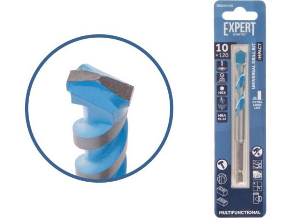 Сверло универсальное 10x120 мм MultiFunctional EXPERT STARTUL(победитовое, по мультиматериалам)