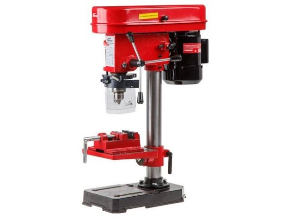 Станок вертикально-сверлильный WORTEX DB 1304 400 Вт, патрон 13 мм, 5 скор.(сверление в металле до 13 мм, тиски в комплекте)